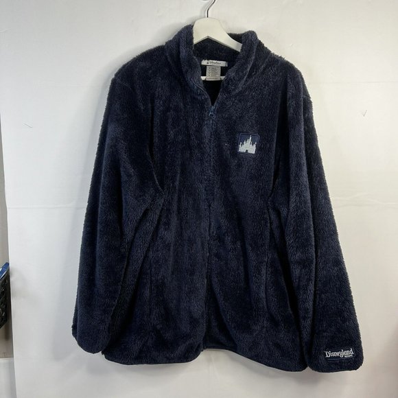 Disney World Disney Parks Fuzzy Navy Blue Full Zip Fleece Jacket Women’s Plus 1X - Picture 2 of 9